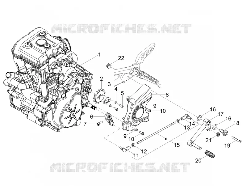 ENGINE - GEAR LEVER - SPROCKET Aprilia APRILIA-MOTORCYCLES 125 RS 2022  RS 125 4T Euro 5 ABS