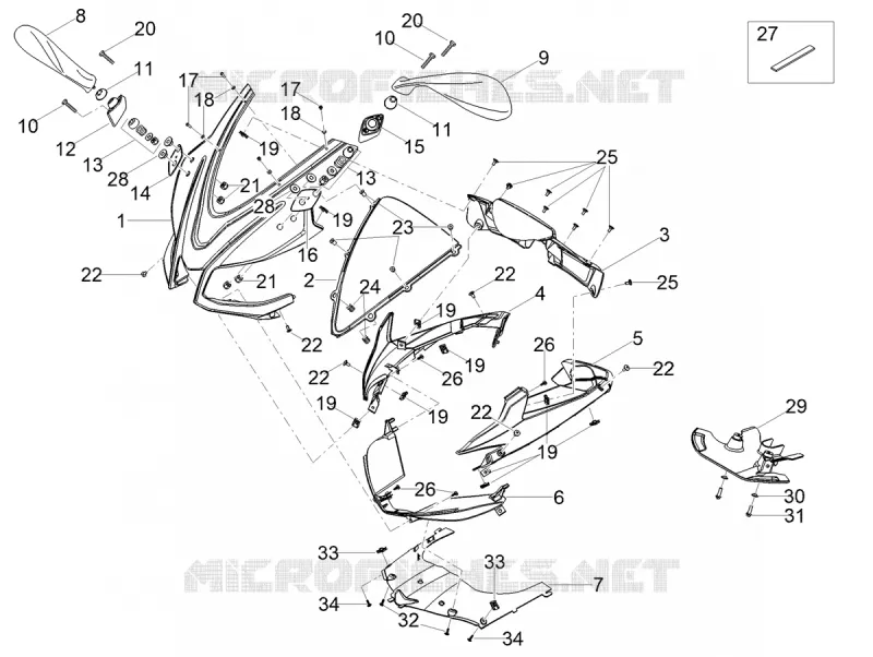 FRONT FAIRING Aprilia APRILIA-MOTORCYCLES 125 RS 2021  RS 125 4T Euro 5 ABS