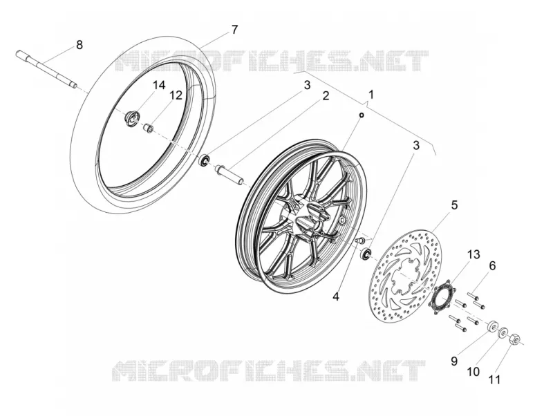 FRONT WHEEL Aprilia APRILIA-MOTORCYCLES 125 RS 2023  RS 125 4T Euro 5 ABS