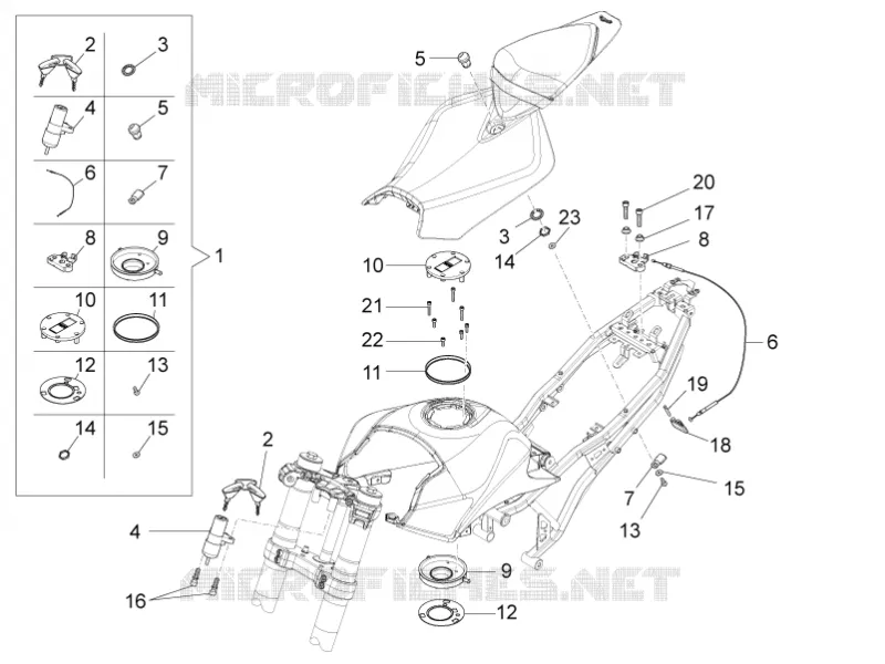LOCKS Aprilia APRILIA-MOTORCYCLES 125 RS 2023  RS 125 4T Euro 5 ABS