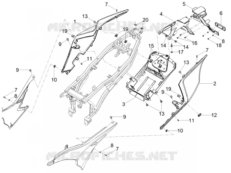 REAR FAIRINGS Aprilia APRILIA-MOTORCYCLES 125 RS 2022  RS 125 4T Euro 5 ABS