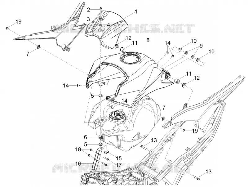TANK COVER Aprilia APRILIA-MOTORCYCLES 125 RS 2023  RS 125 4T Euro 5 ABS