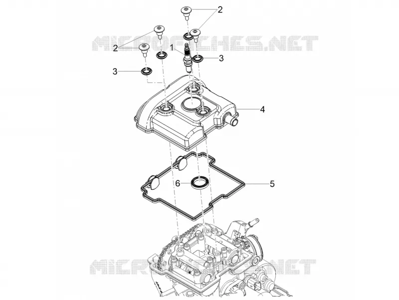 Cylinder head cover Aprilia APRILIA-MOTORCYCLES 125 RS 2021  RS 125 4T GP Replica Euro 5 ABS