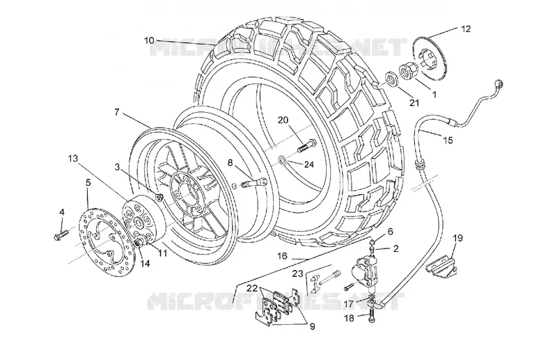 Rear wheel - disc brake Aprilia APRILIA-SCOOTER 50 RALLY 1999  Rally H2O