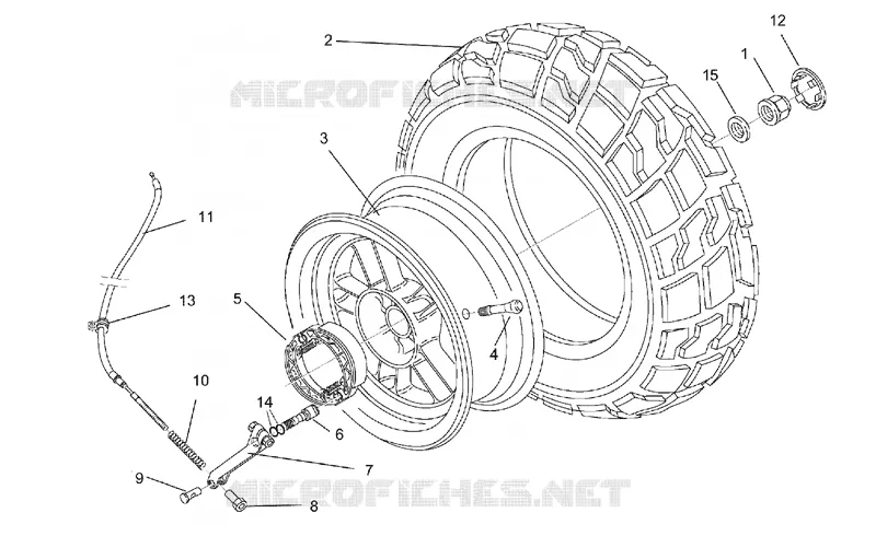 Rear wheel - drum brake Aprilia APRILIA-SCOOTER 50 RALLY 1996  Rally H2O