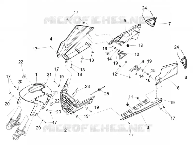 FRONT FENDER - LOWER FAIRING Aprilia APRILIA-MOTORCYCLES 660 RS 2020  RS 660 4T 8V Euro 5 ABS