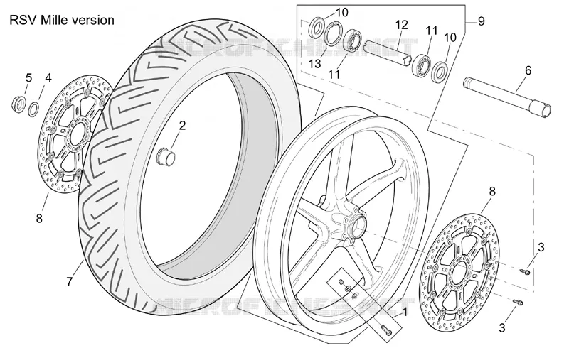 Front wheel RSV Mille Version Aprilia APRILIA-MOTORCYCLES 1000 RSV 2001  RSV 1000