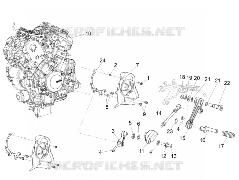 ENGINE - GEAR LEVER - SPROCKET Aprilia APRILIA-MOTORCYCLES 1100 RSV4 2021  RSV4 1100 Euro 5 ABS