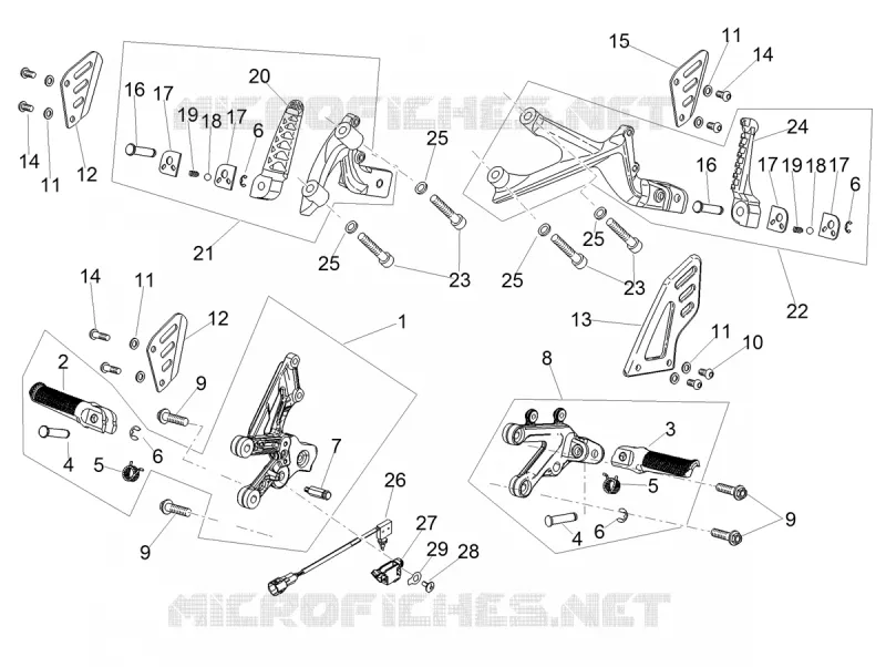 FOOTRESTS Aprilia APRILIA-MOTORCYCLES 1100 RSV4 2021  RSV4 1100 Euro 5 ABS