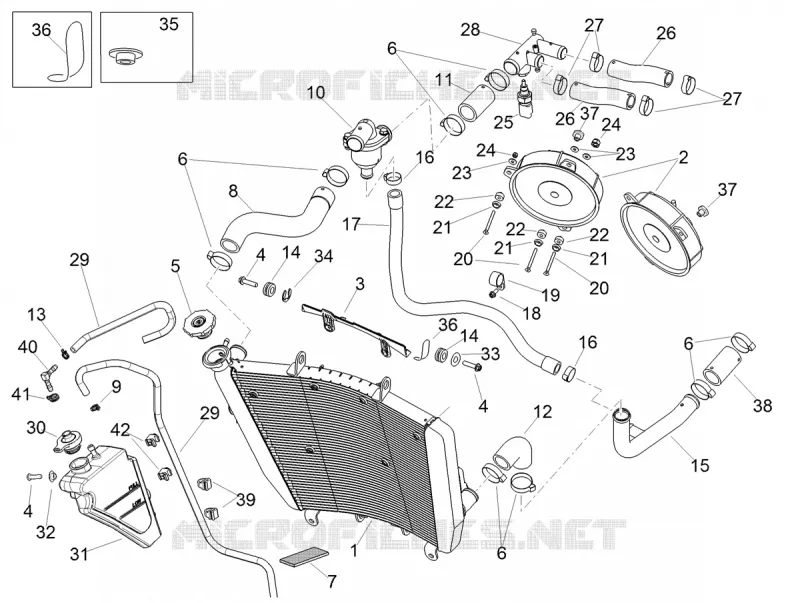 Cooling system Aprilia APRILIA-MOTORCYCLES 1100 RSV4 2022  RSV4 1100 Euro 5 ABS