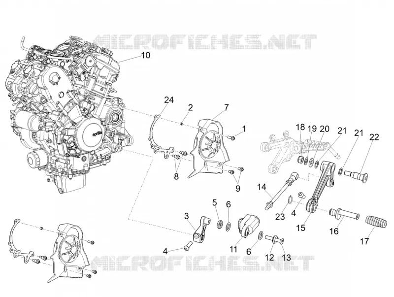 ENGINE - GEAR LEVER - SPROCKET Aprilia APRILIA-MOTORCYCLES 1100 RSV4 2023  RSV4 1100 Euro 5 ABS