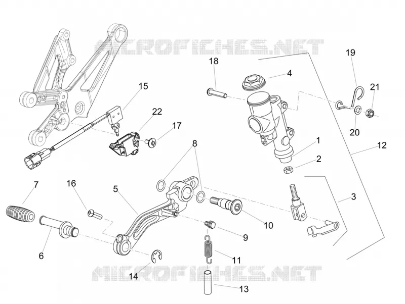 REAR BRAKE MASTER CYLINDER Aprilia APRILIA-MOTORCYCLES 1100 RSV4 2023  RSV4 1100 Euro 5 ABS