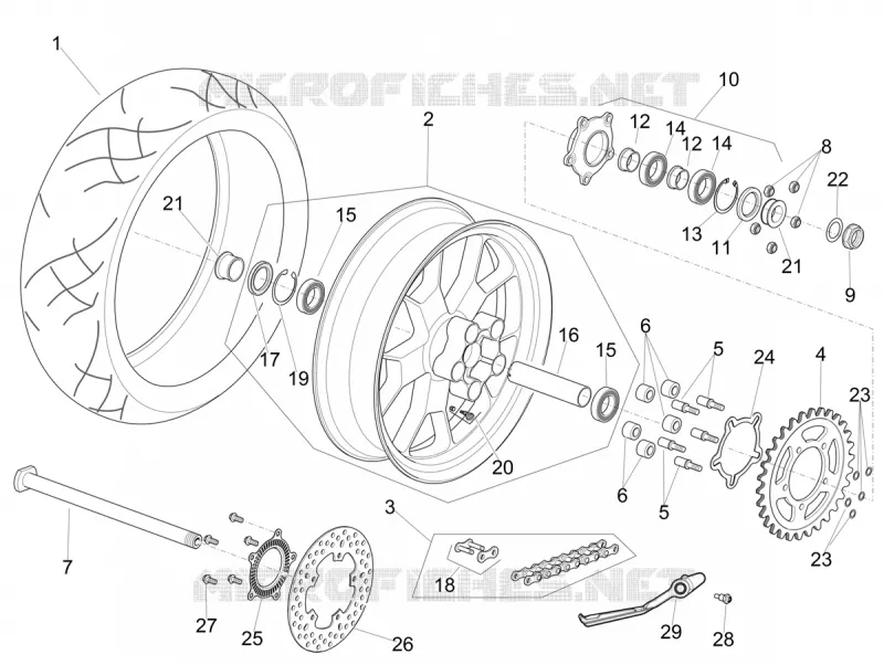 REAR WHEEL Aprilia APRILIA-MOTORCYCLES 1100 RSV4 2021  RSV4 1100 Euro 5 ABS