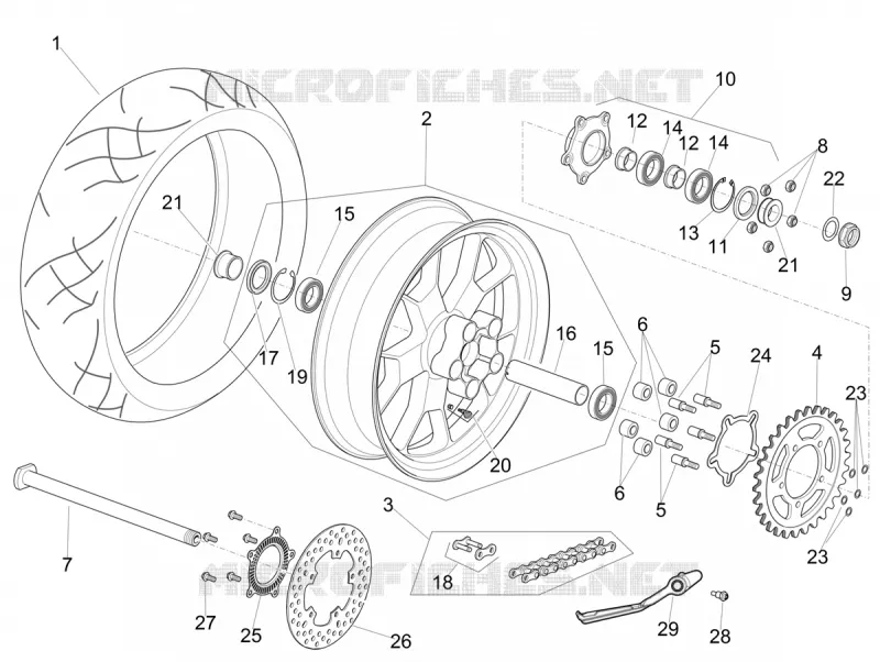 REAR WHEEL Aprilia APRILIA-MOTORCYCLES 1100 RSV4 2021  RSV4 1100 Factory Euro 5 ABS