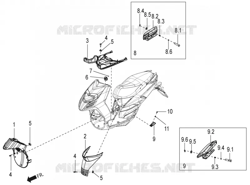 CENTRAL COVER - FOOTRESTS Aprilia APRILIA-SCOOTER 125 SR 2022  SR 125 STORM TT BSIV