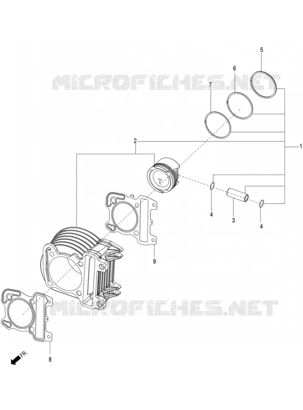Cylinder-piston-wrist pin unit Aprilia APRILIA-SCOOTER 150 SR 2020  SR Motard 150 ABS
