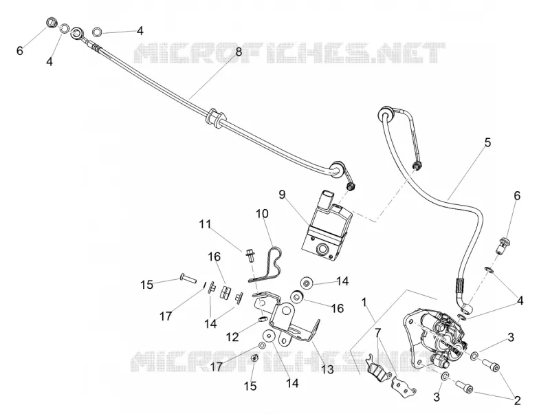 FRONT BRAKE LINE - CALIPER Aprilia APRILIA-SCOOTER 160 SR 2022  SR Motard 160 ABS BSVI CKD