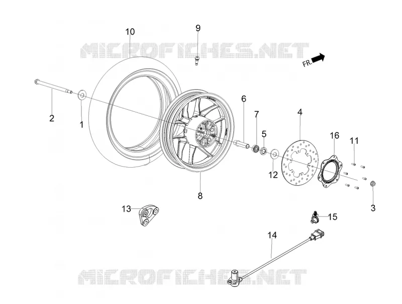 Front wheel Aprilia APRILIA-SCOOTER 160 SR 2022  SR Motard 160 ABS BSVI CKD