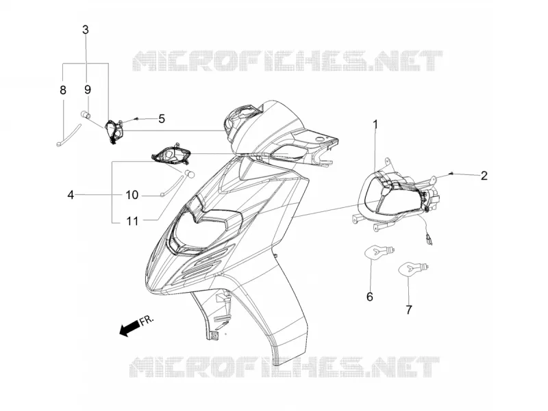 HEADLIGHT - INDICATORS Aprilia APRILIA-SCOOTER 160 SR 2020  SR Motard 160 ABS BSVI CKD