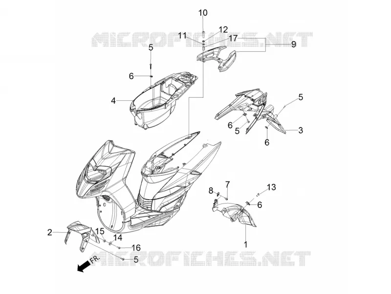 MUDGUARDS - UNDERSEAT COMPARTMENT Aprilia APRILIA-SCOOTER 160 SR 2022  SR Motard 160 ABS BSVI CKD