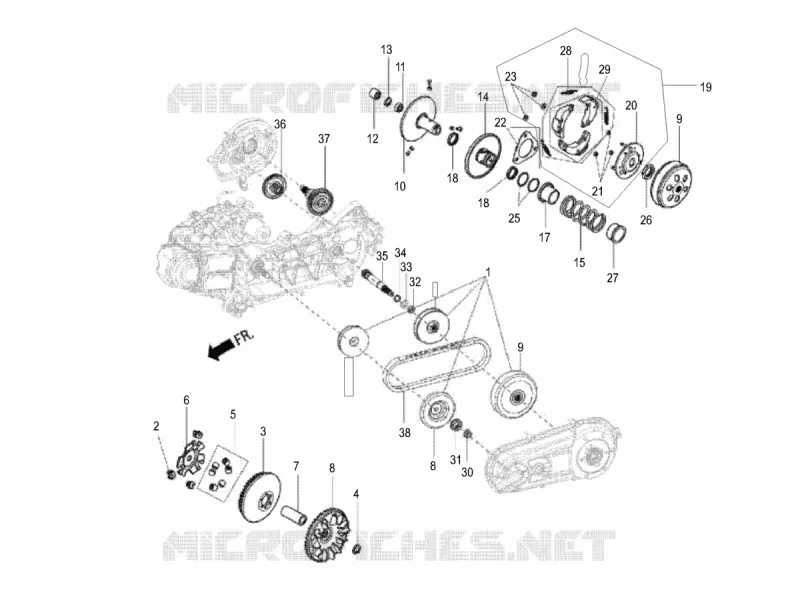 TRANSMISSION - CLUTCH Aprilia APRILIA-SCOOTER 160 SR 2020  SR Motard 160 ABS BSVI CKD