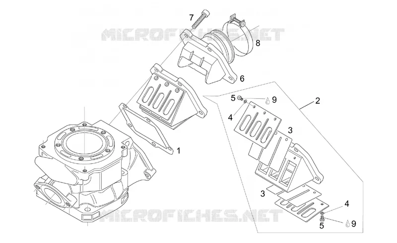 Carburettor flange Aprilia APRILIA-MOTORCYCLES 125 RS 1997  RS 125 (engine 122cc)