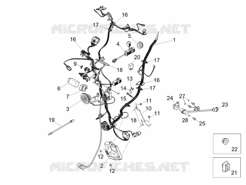 FRONT ELECTRICAL SYSTEM Aprilia APRILIA-SCOOTER 50 SXR 2022  SXR 50 4T 3V HE New Comfort Euro 5