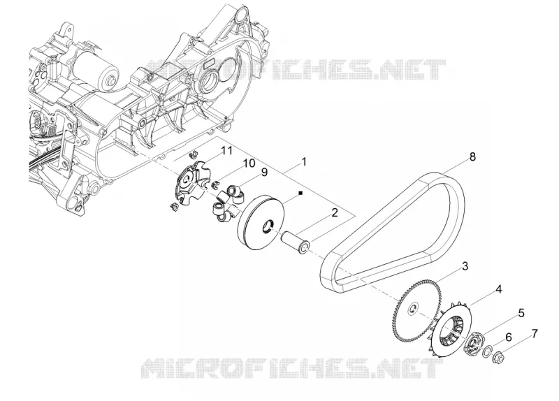 Half-pulley assy., driving Aprilia APRILIA-SCOOTER 50 SXR 2021  SXR 50 4T 3V HE New Comfort Euro 5
