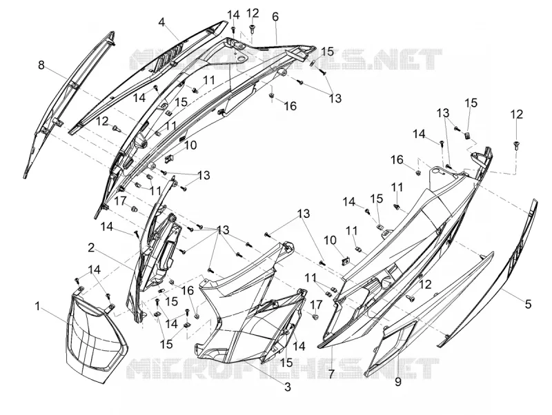 REAR FAIRINGS Aprilia APRILIA-SCOOTER 50 SXR 2023  SXR 50 4T 3V HE New Comfort Euro 5