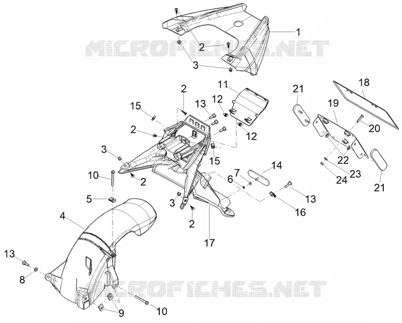 REAR MUDGUARD Aprilia APRILIA-SCOOTER 50 SXR 2023  SXR 50 4T 3V HE New Comfort Euro 5