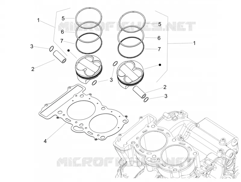 CYLINDER - PISTON Aprilia APRILIA-MOTORCYCLES 660 TUAREG 2021  Tuareg 660 Euro 5 ABS