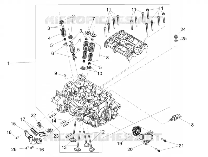 CYLINDER HEAD - VALVES Aprilia APRILIA-MOTORCYCLES 660 TUAREG 2021  Tuareg 660 Euro 5 ABS