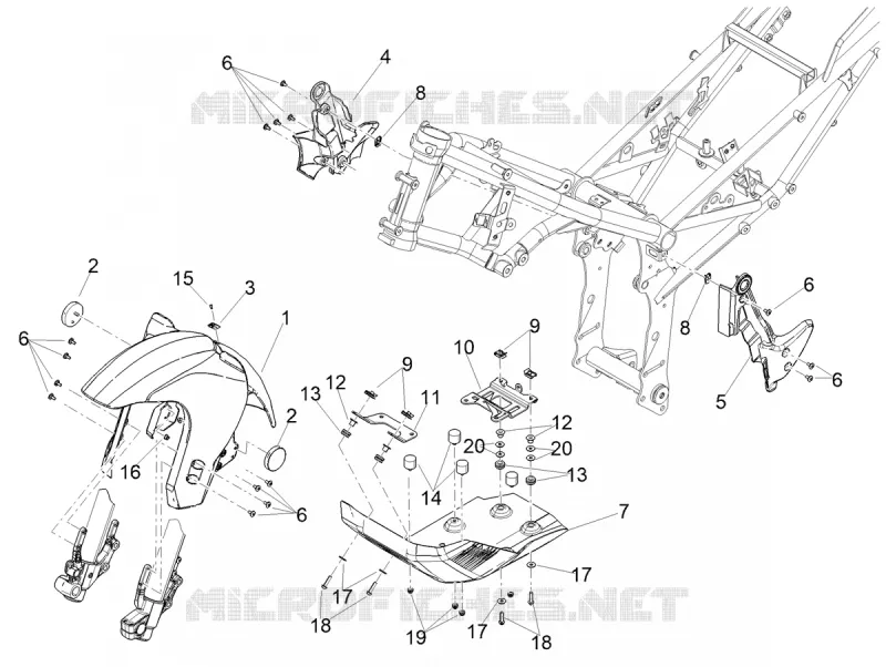 FRONT FENDER - LOWER FAIRING Aprilia APRILIA-MOTORCYCLES 660 TUAREG 2021  Tuareg 660 Euro 5 ABS
