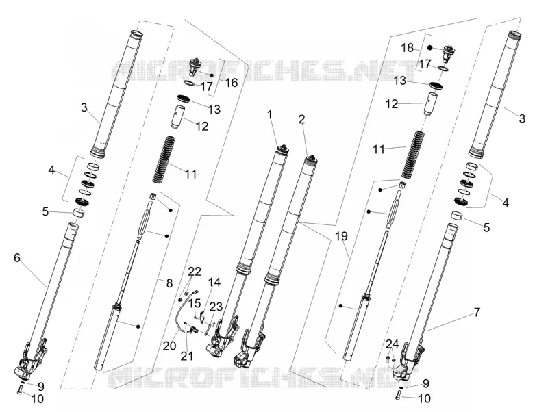 Front fork Kayaba Aprilia APRILIA-MOTORCYCLES 660 TUAREG 2022  Tuareg 660 Euro 5 ABS