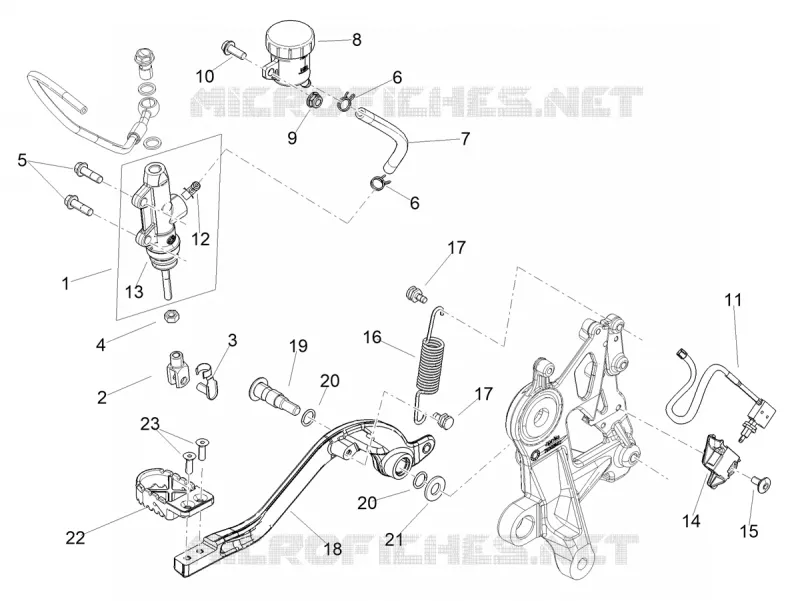 REAR BRAKE MASTER CYLINDER Aprilia APRILIA-MOTORCYCLES 660 TUAREG 2022  Tuareg 660 Euro 5 ABS