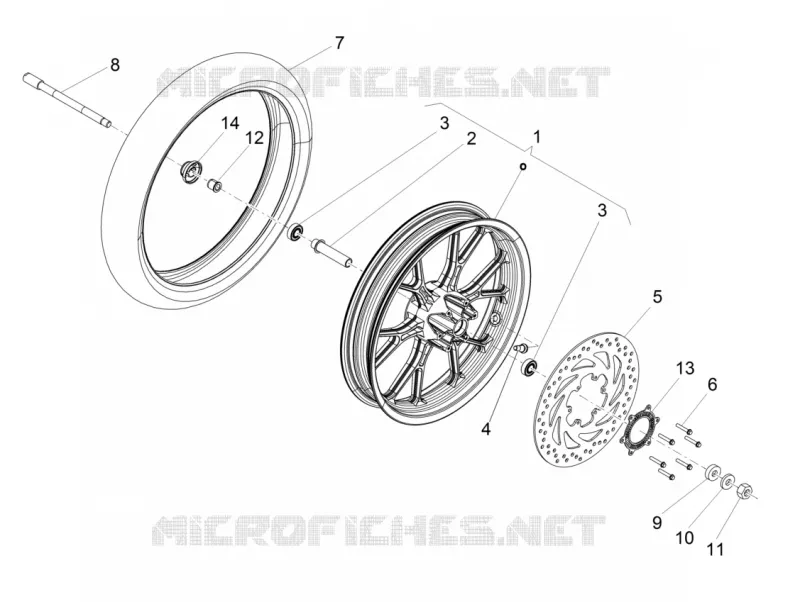 Front wheel Aprilia APRILIA-MOTORCYCLES 125 TUONO 2022  Tuono 125 4T Euro 5 ABS