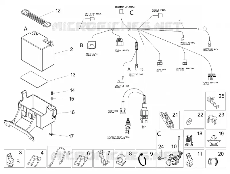 REAR ELECTRICAL SYSTEM Aprilia APRILIA-MOTORCYCLES 125 TUONO 2024  Tuono 125 4T Euro 5 ABS