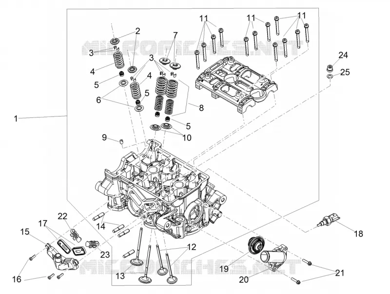 CYLINDER HEAD - VALVES Aprilia APRILIA-MOTORCYCLES 660 TUONO 2021  Tuono 660 4T 8V Euro 5 ABS