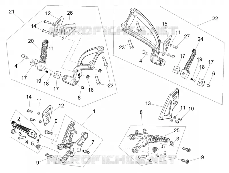 FOOTRESTS Aprilia APRILIA-MOTORCYCLES 1100 TUONO 2022  Tuono V4 1100 Euro 5