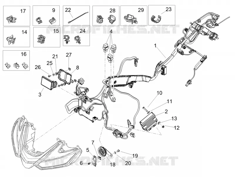 FRONT ELECTRICAL SYSTEM Aprilia APRILIA-MOTORCYCLES 1100 TUONO 2023  Tuono V4 1100 Euro 5
