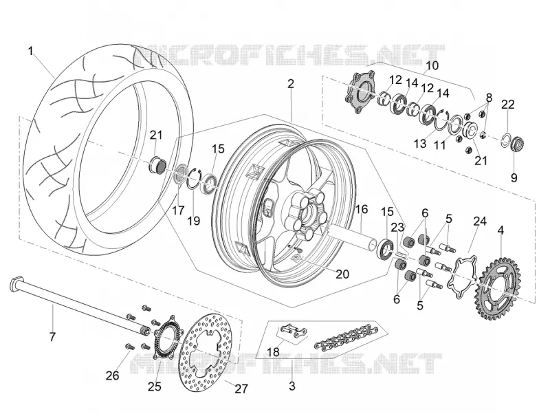 REAR WHEEL Aprilia APRILIA-MOTORCYCLES 1100 TUONO 2022  Tuono V4 1100 Euro 5
