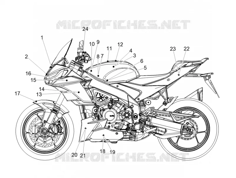 STICKERS Aprilia APRILIA-MOTORCYCLES 1100 TUONO 2021  Tuono V4 Factory 1100 Euro 5 Superpole ABS