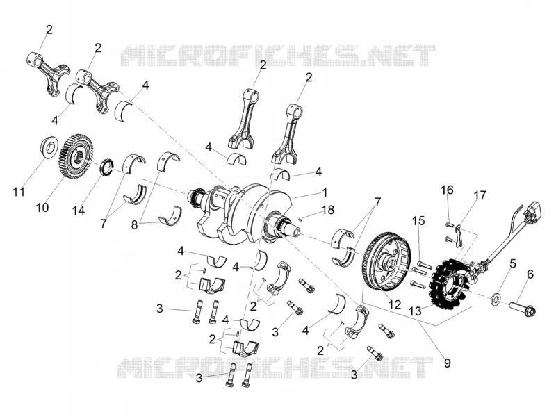 CRANKSHAFT Aprilia APRILIA-MOTORCYCLES 1100 TUONO 2021  Tuono V4 Factory 1100 Euro 5 Superpole ABS