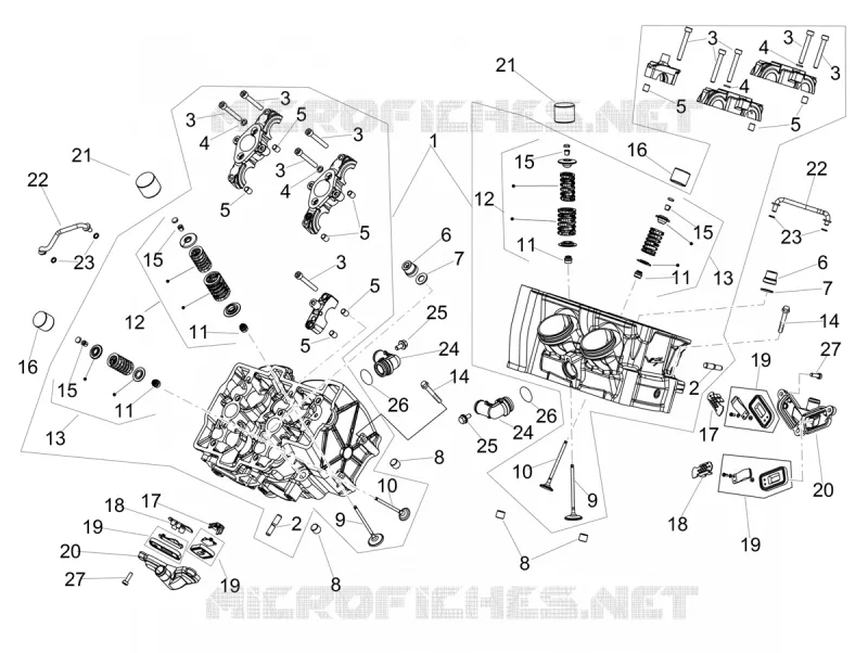 CYLINDER HEAD - VALVES Aprilia APRILIA-MOTORCYCLES 1100 TUONO 2022  Tuono V4 Factory 1100 Euro 5 Superpole ABS