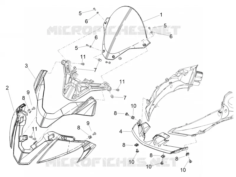FRONT FAIRING Aprilia APRILIA-MOTORCYCLES 1100 TUONO 2022  Tuono V4 Factory 1100 Euro 5 Superpole ABS