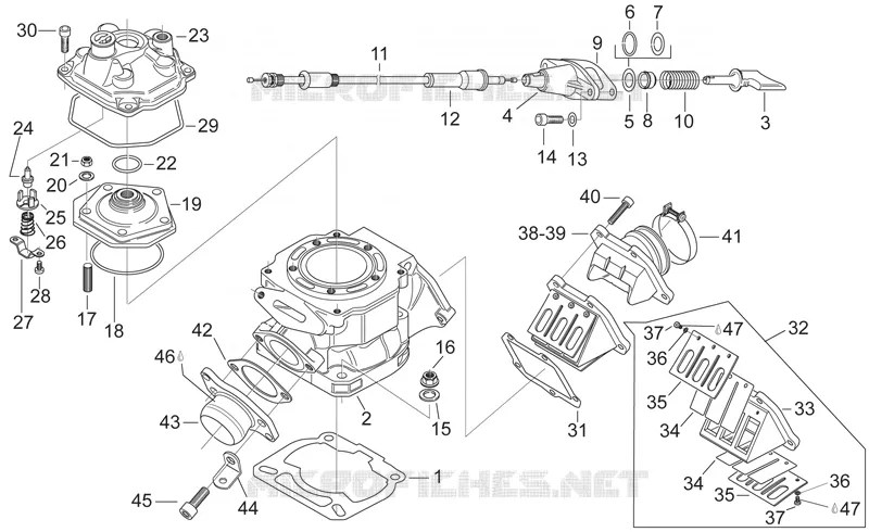 Cylinder - Cylinder head Aprilia APRILIA-MOTORCYCLES 125 RS 1998  RS 125 (engine 123cc)