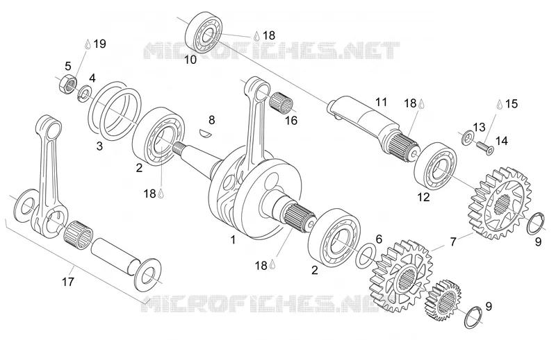 Crankshaft - Balance shaft Aprilia APRILIA-MOTORCYCLES 125 RS 2004  RS 125