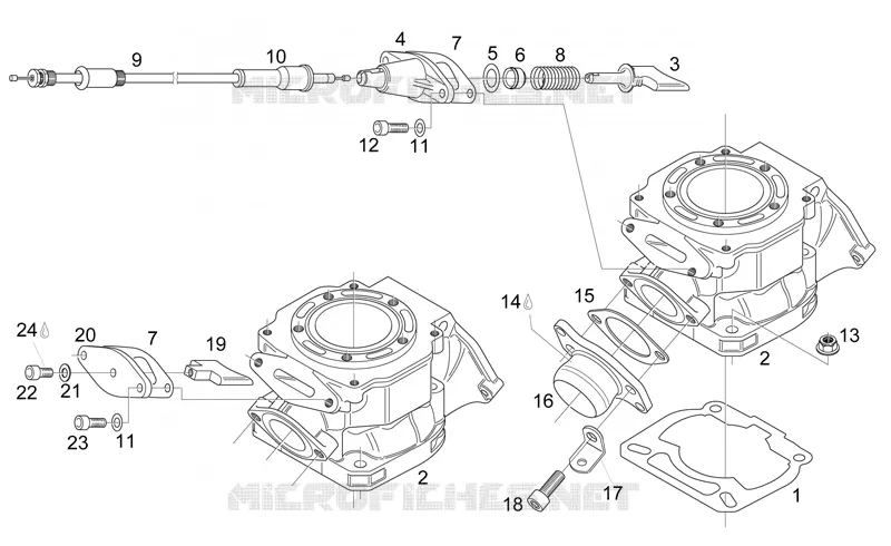 Cylinder - Exhaust valve Aprilia APRILIA-MOTORCYCLES 125 RS 2003  RS 125