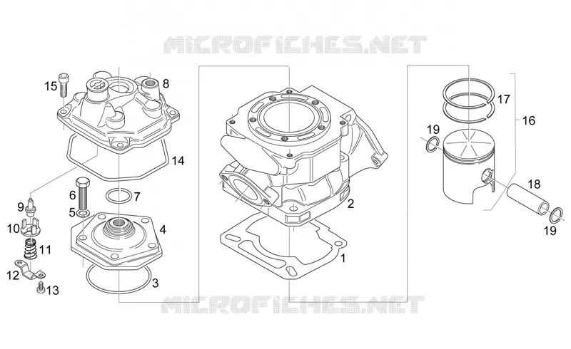 Cylinder - Head - Piston Aprilia APRILIA-MOTORCYCLES 125 RS 2005  RS 125