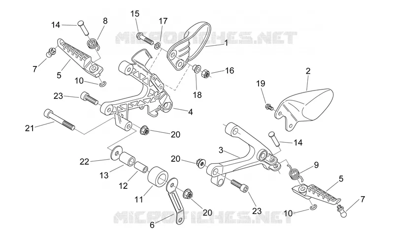 Front footrests Aprilia APRILIA-MOTORCYCLES 125 RS 2004  RS 125